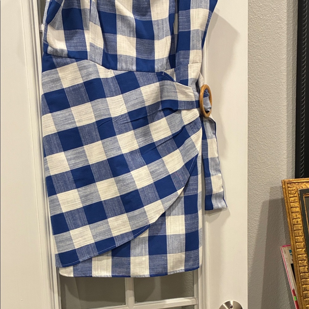 Altar'd State Blue and White Plaid Dress size medium - Picture 5 of 9